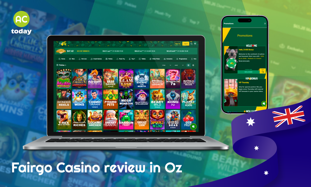 Fairgo Casino, a popular Australian gambling site, offers games including slots, table games and progressive jackpots as well as various promotions