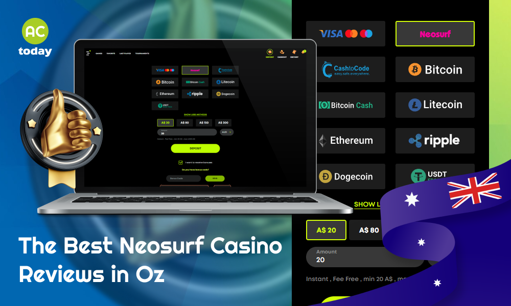 Australian players use Neosurf Casino to make deposits and withdrawals as it is fast and secure